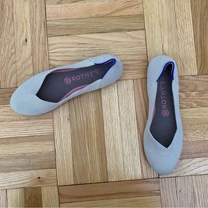 Rothy’s gray ballet flats. Some west and marks. No tears or rips.